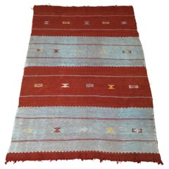 Moroccan Cactus Silk Flat-Weave Kilim Rug