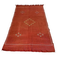 Moroccan Cactus Silk Flat-Weave Kilim Rug