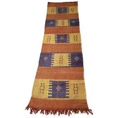Moroccan Cactus Silk Flat-Weave Kilim Runner Rug