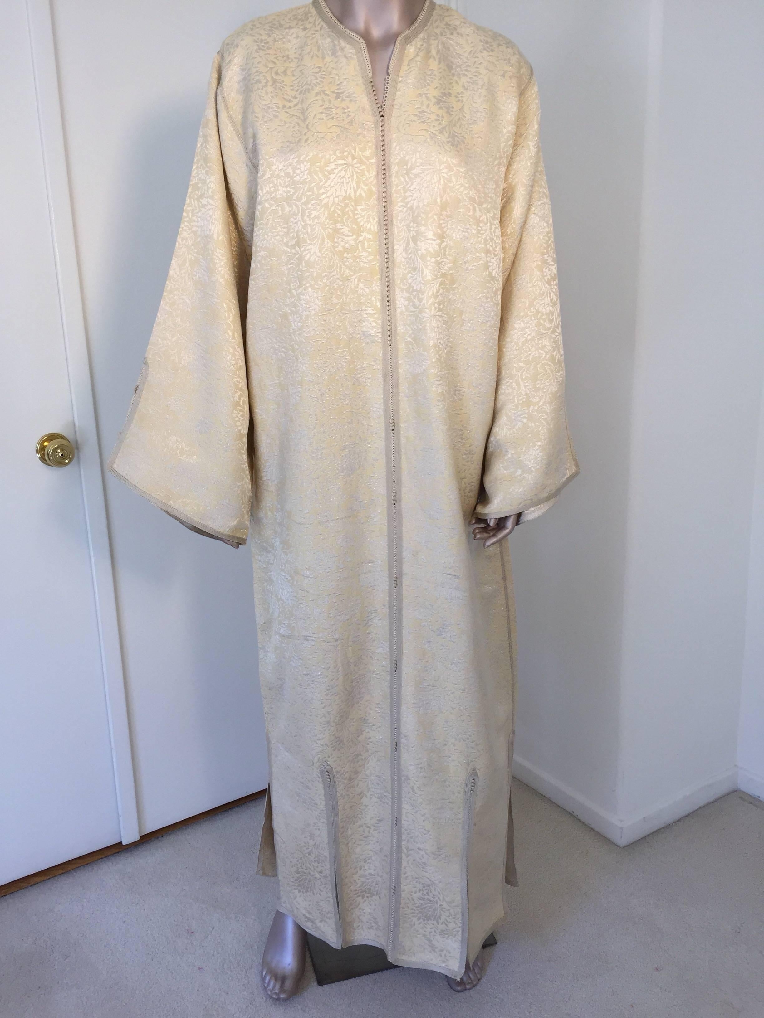 Moroccan Caftan from North Africa, Morocco, Vintage Gold Kaftan, 1970 For Sale 4