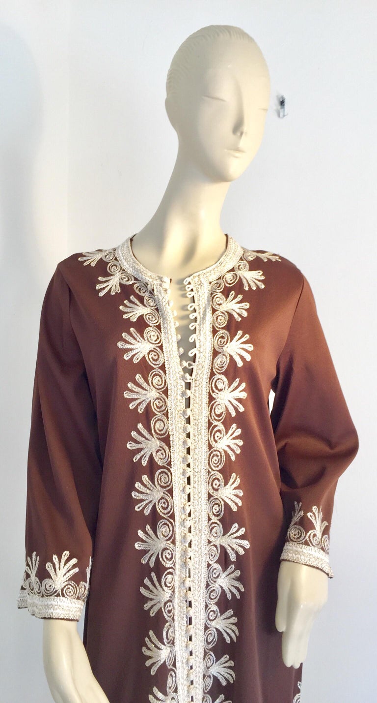 Moroccan Caftan, Maxi Dress Kaftan, 1970 Size Small at 1stDibs