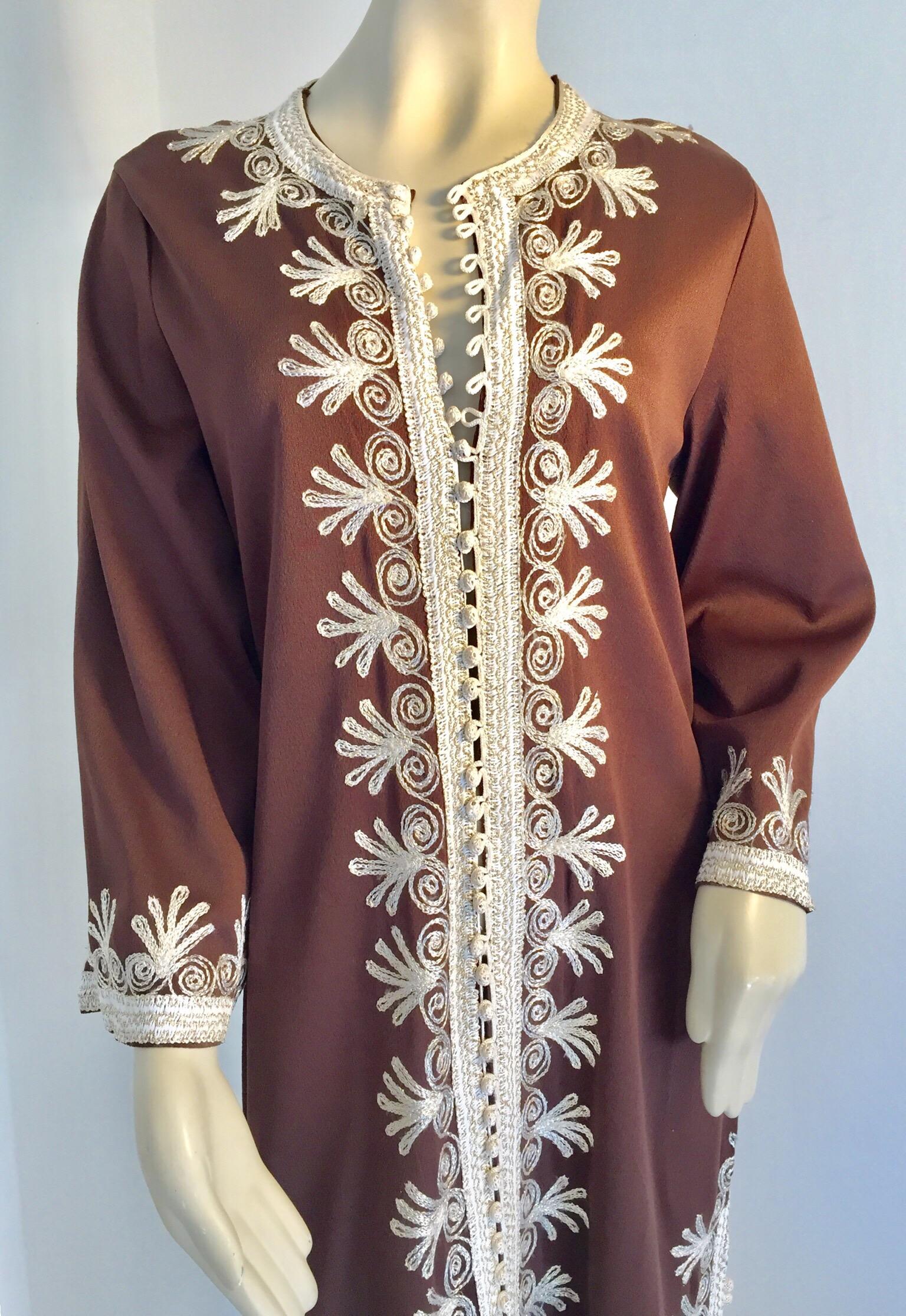 Moroccan Caftan, Maxi Dress Kaftan, 1970 Size Small In Good Condition In North Hollywood, CA