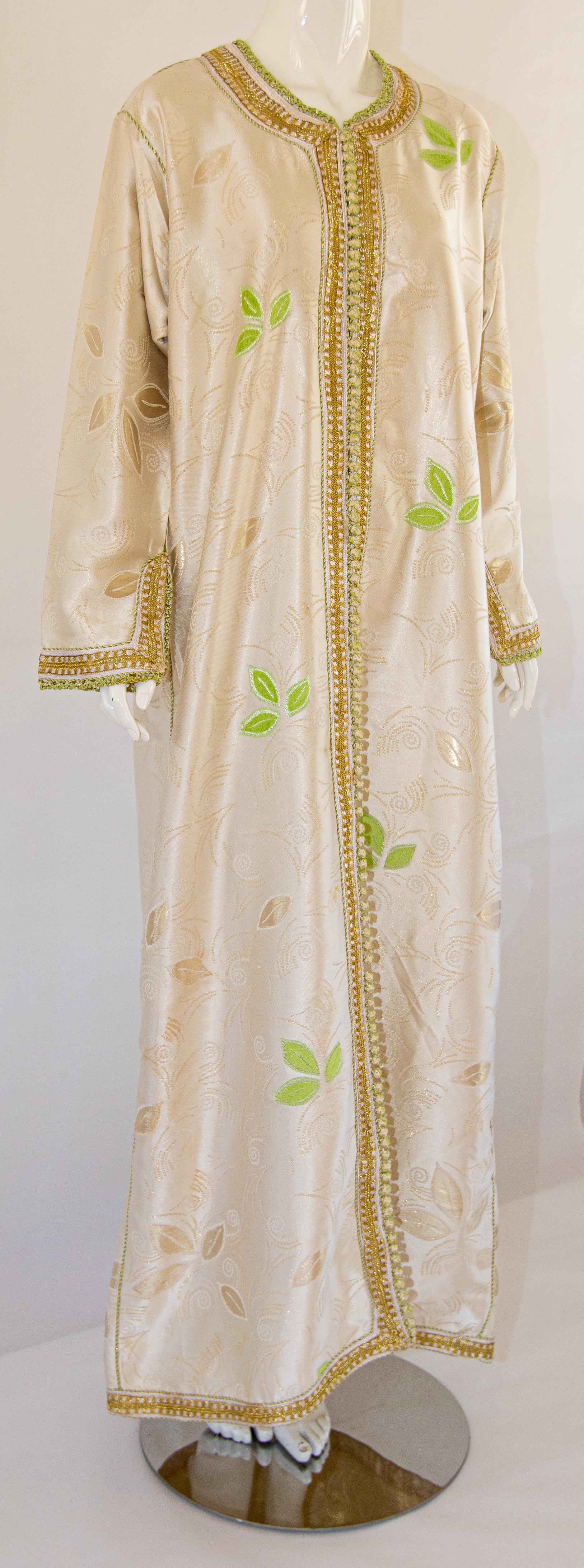 Moroccan Caftan, Silk Brocade Vintage Kaftan  For Sale 2
