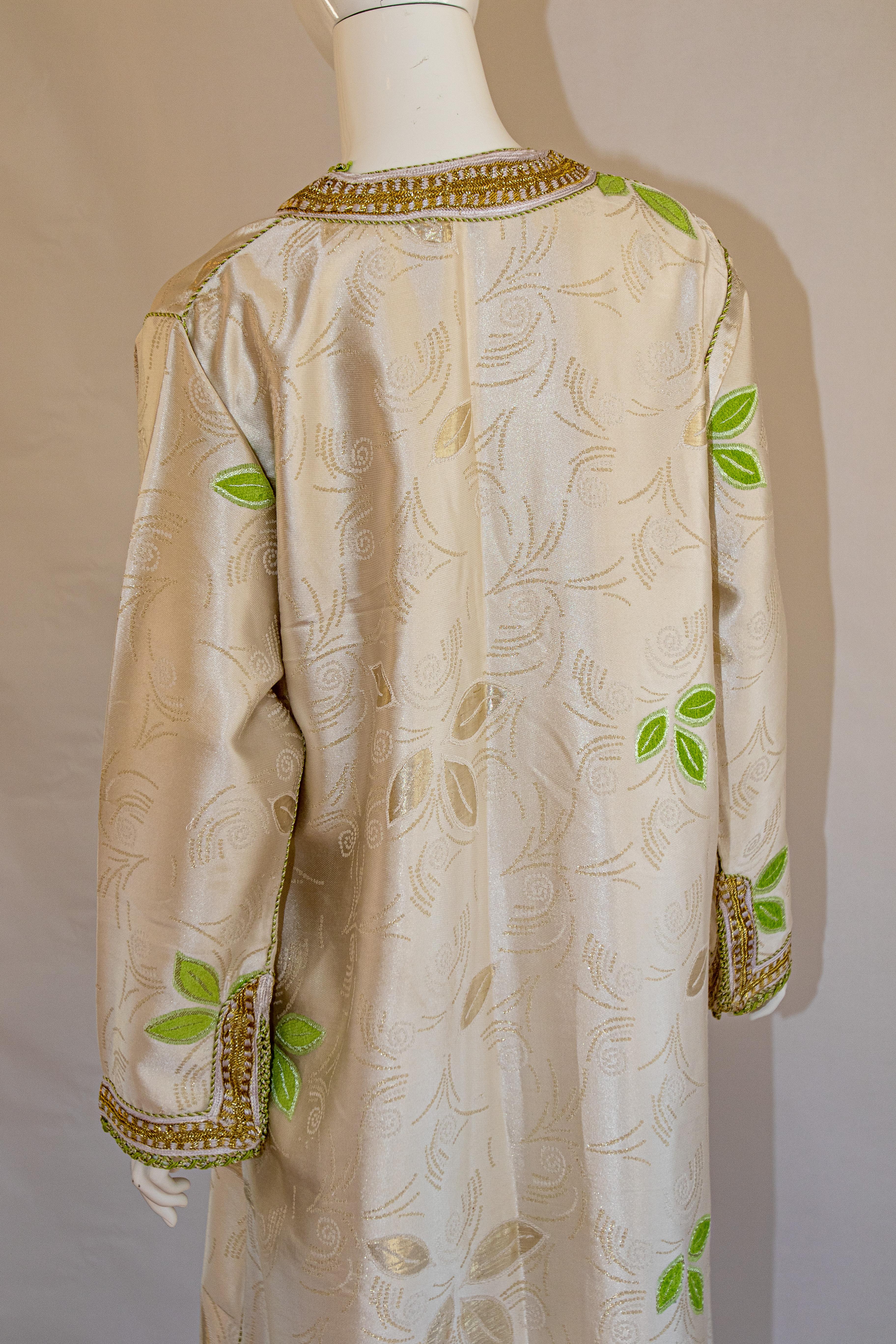 Moroccan Caftan, Silk Brocade Vintage Kaftan  For Sale 6