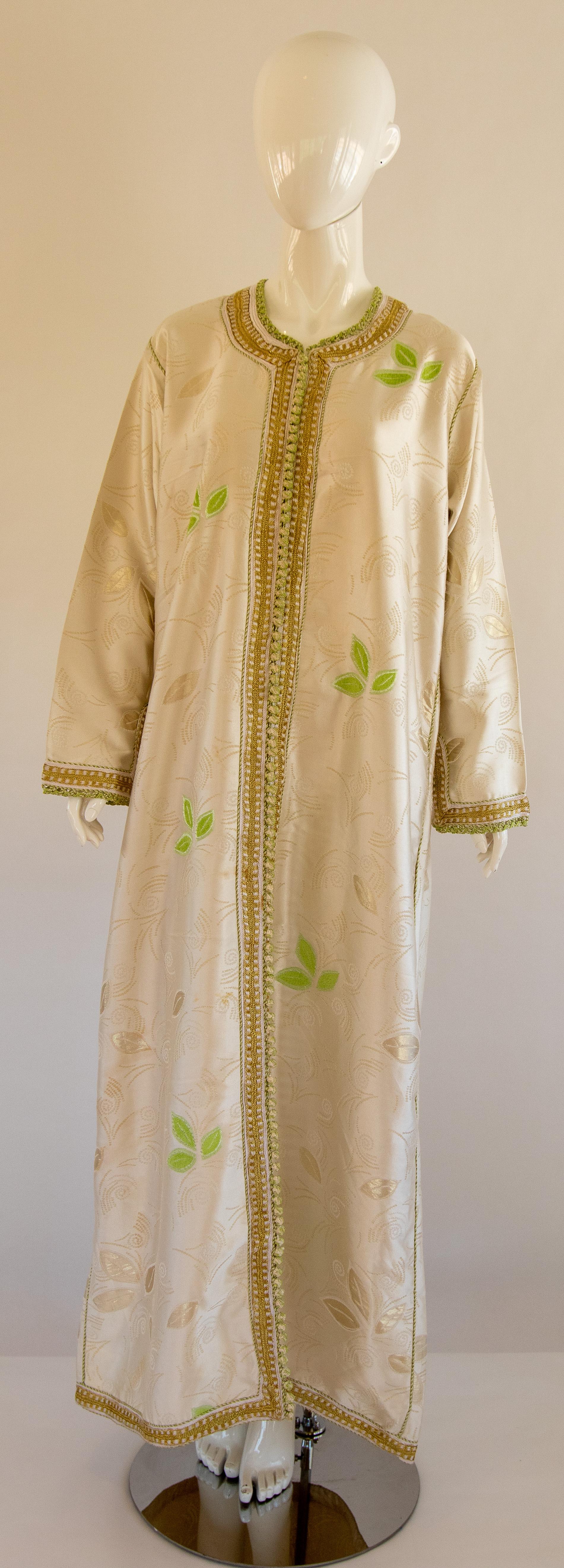 Moroccan Caftan, Silk Brocade Vintage Kaftan  For Sale 7