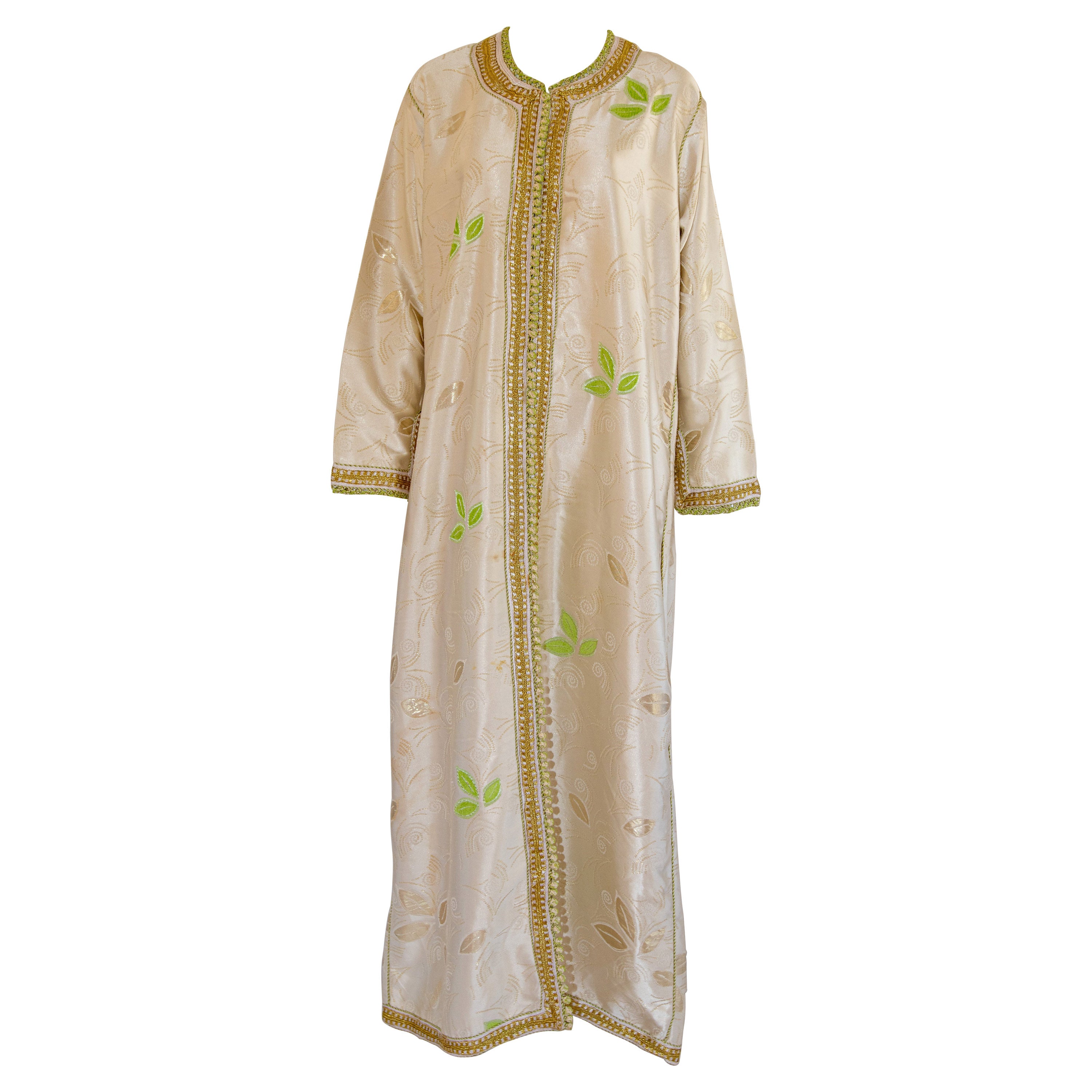Marokkanischer Kaftan aus Seidenbrokat im Vintage-Stil