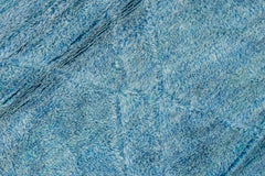 Moroccan Carpet, Teal, Turquoise, High Low Pile, Monochromatic