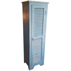 Moroccan Carved Storage Cabinet, Old Blue Window Shutter 2