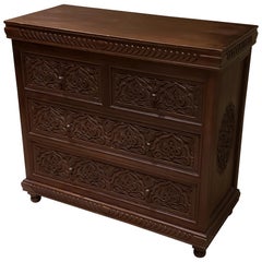 Moroccan Carved Wooden Cabinet, Paris Style