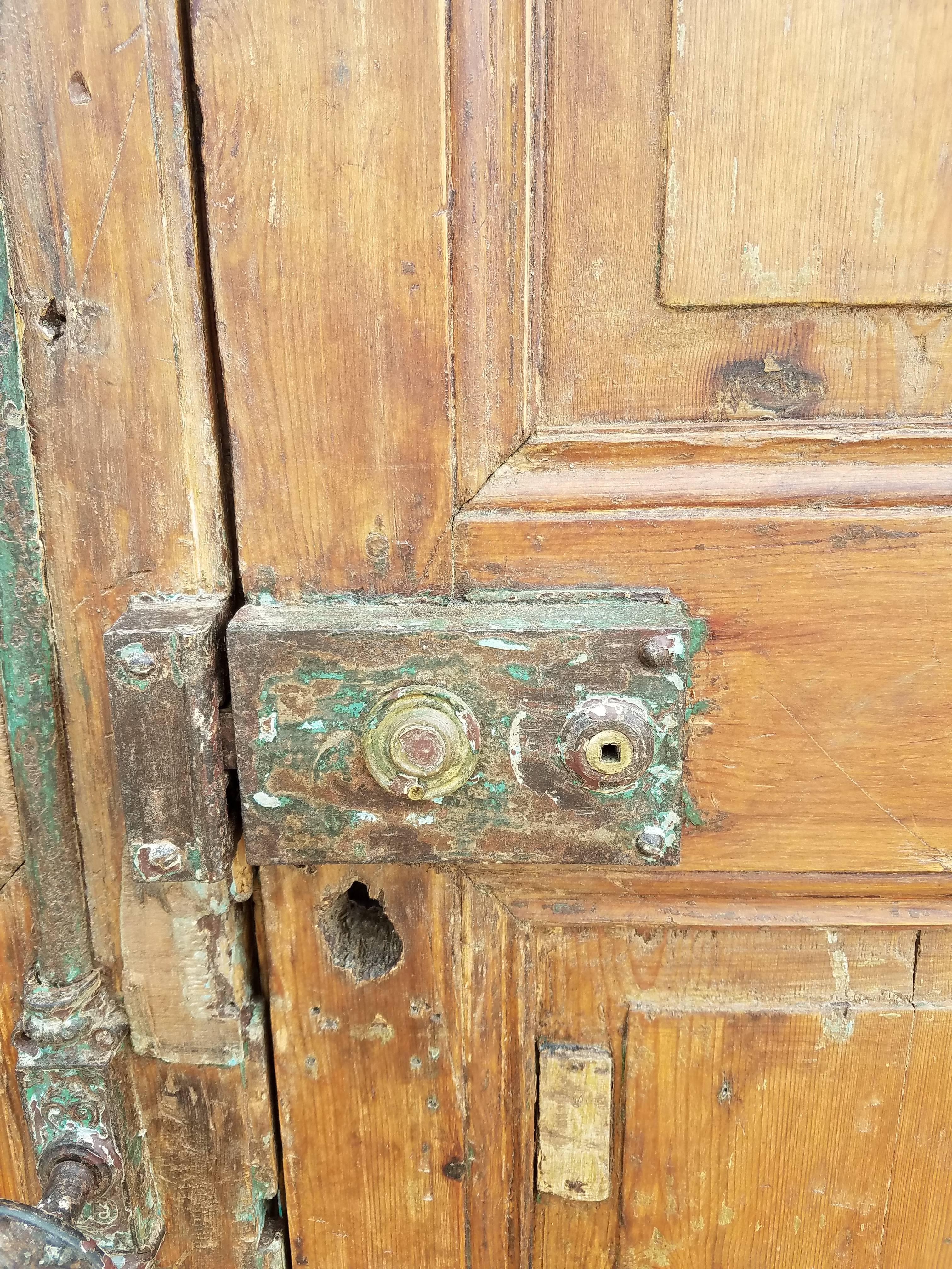 Old style double panel Berber Moroccan door measuring just around 81