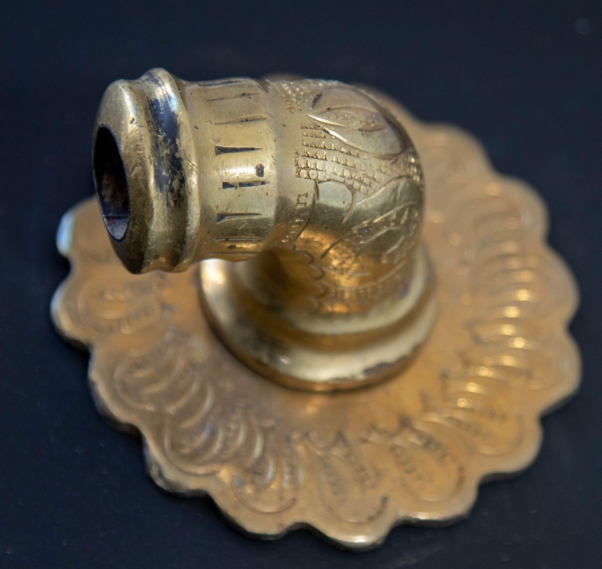 Moroccan Fountain Faucet Engraved Polished Brass In Good Condition For Sale In North Hollywood, CA