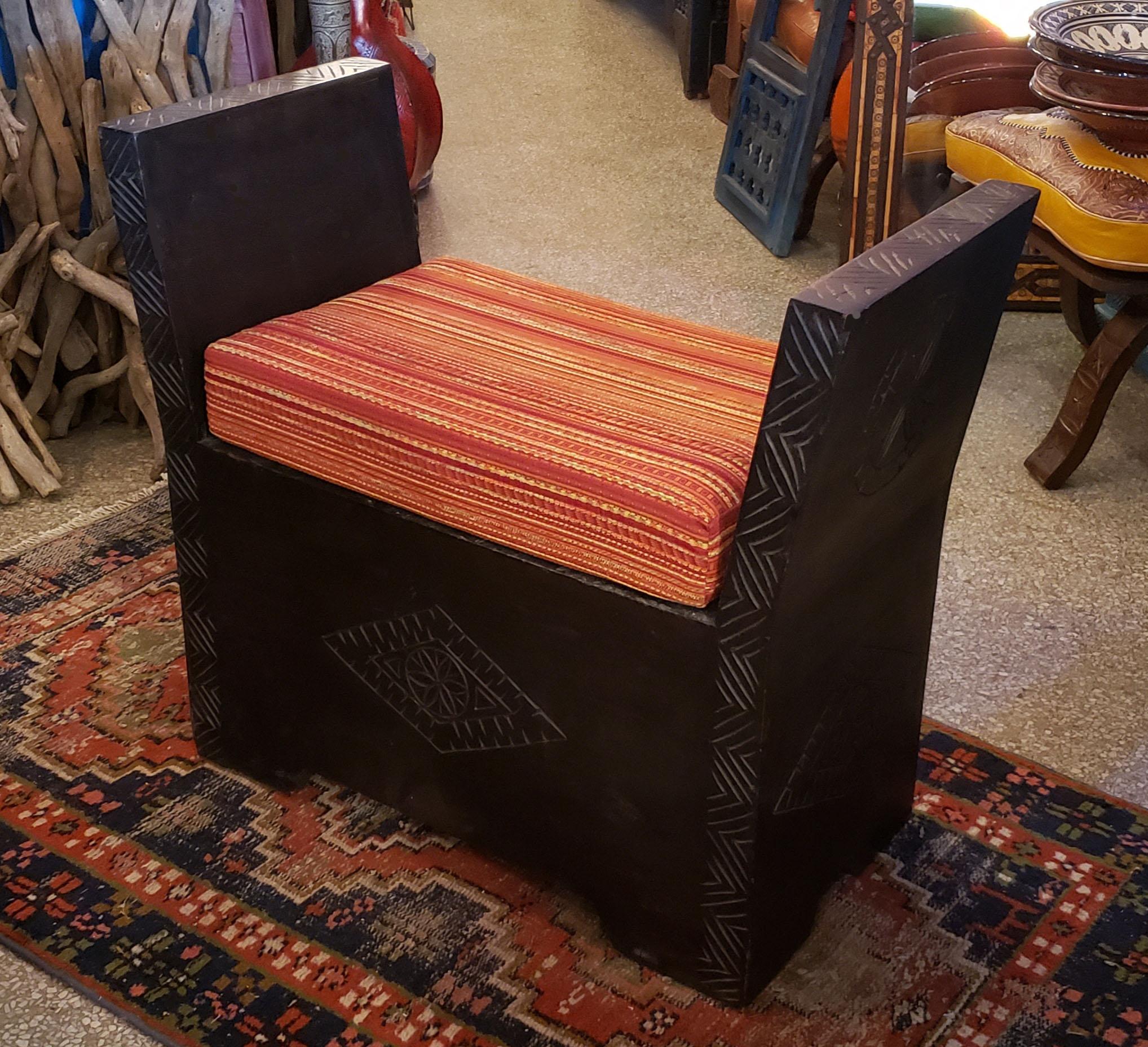 Moroccan Cedar Wood Bench / Trunk, 1 Seat For Sale 5