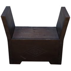 Moroccan Cedar Wood Bench / Trunk, 1 Seat