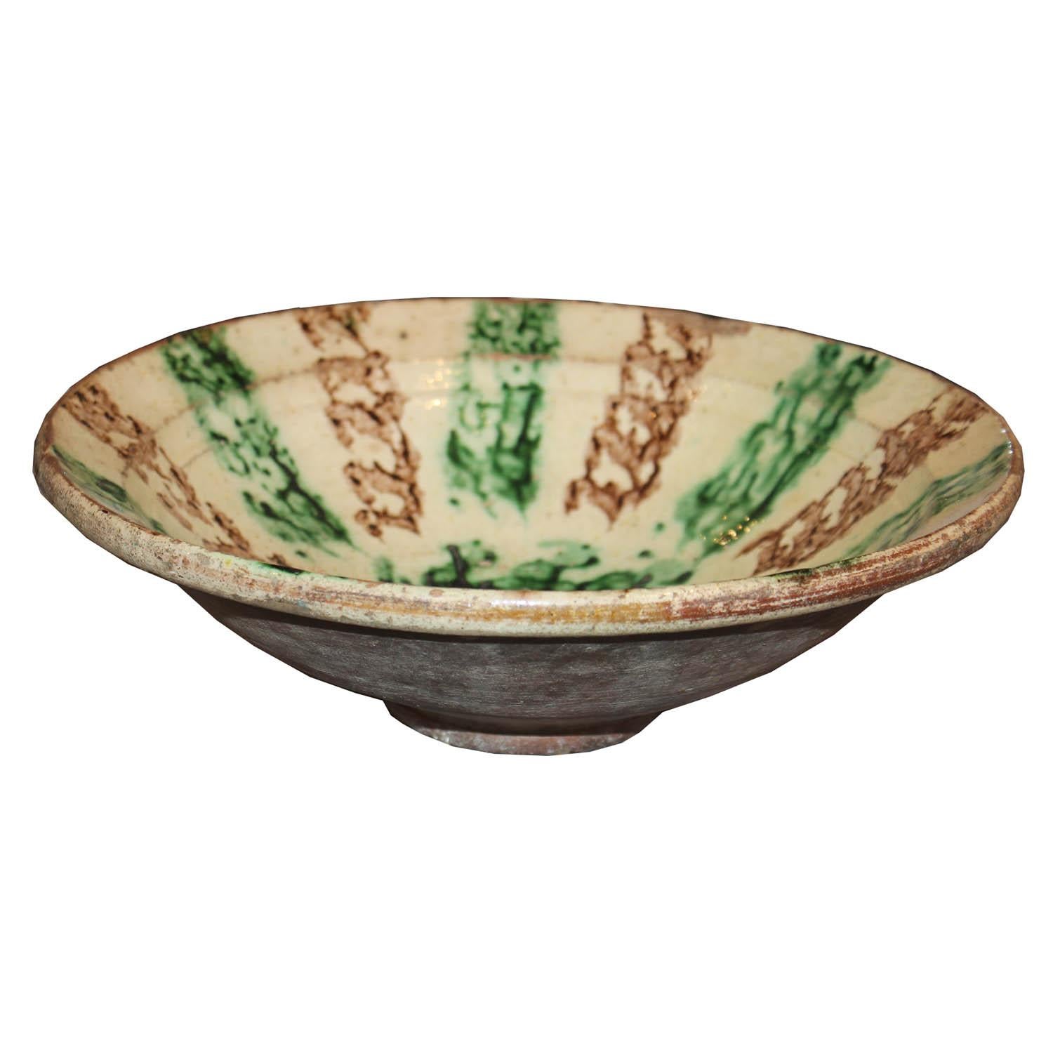 Moroccan Ceramic Bowl In Good Condition For Sale In San Francisco, CA