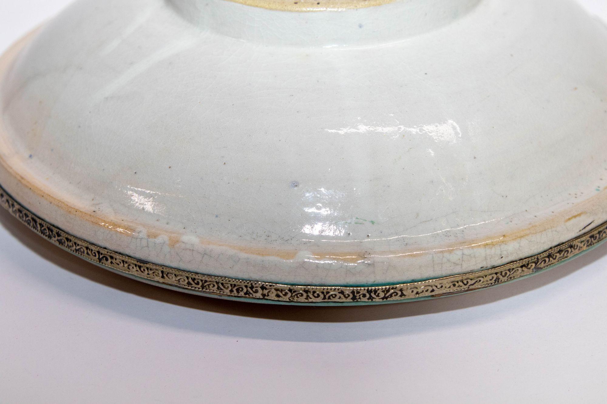 Moroccan Ceramic Bowl from Fez Antique from 1940's 4