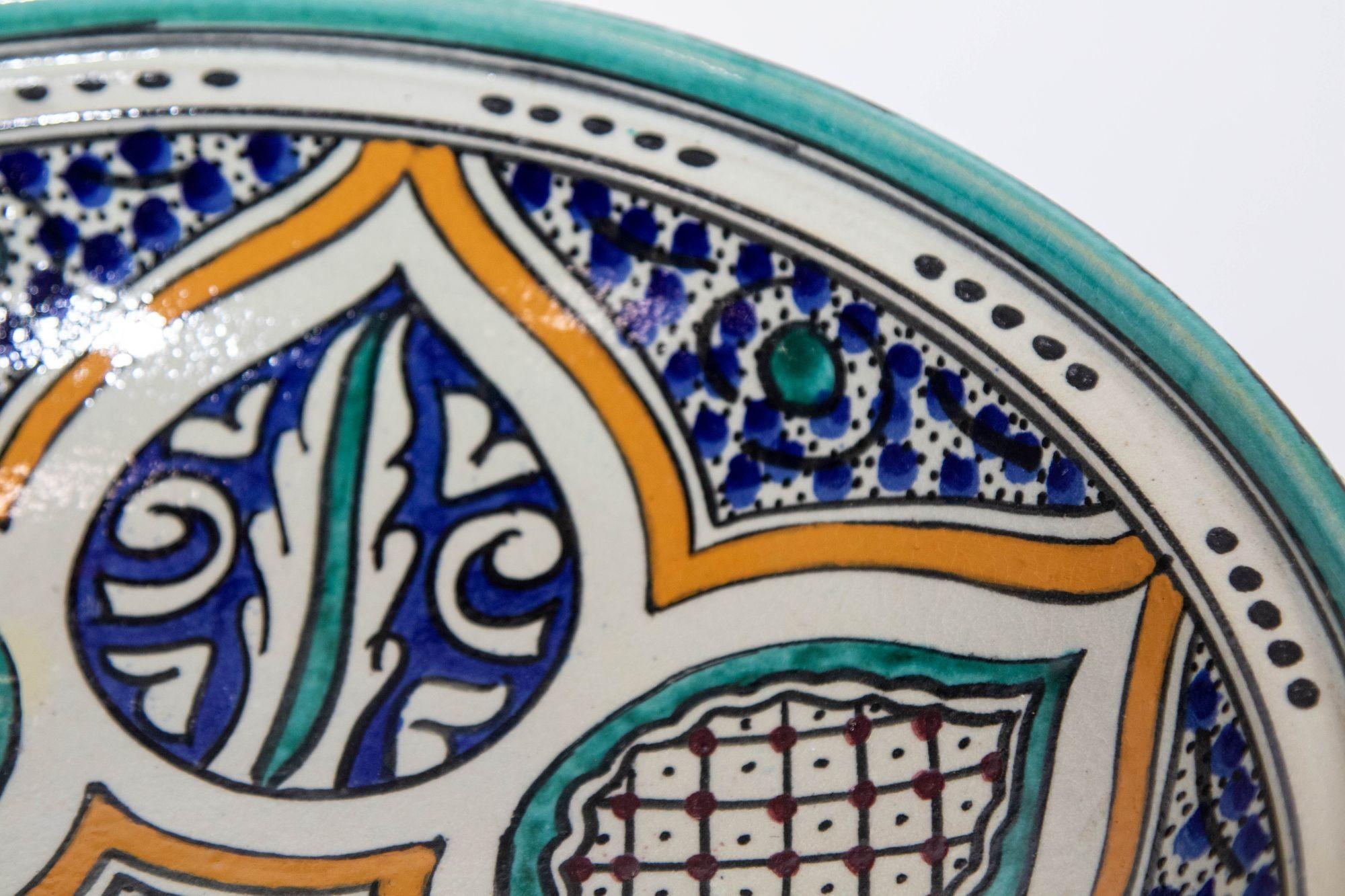Moroccan Ceramic Bowl from Fez Antique from 1940's 2