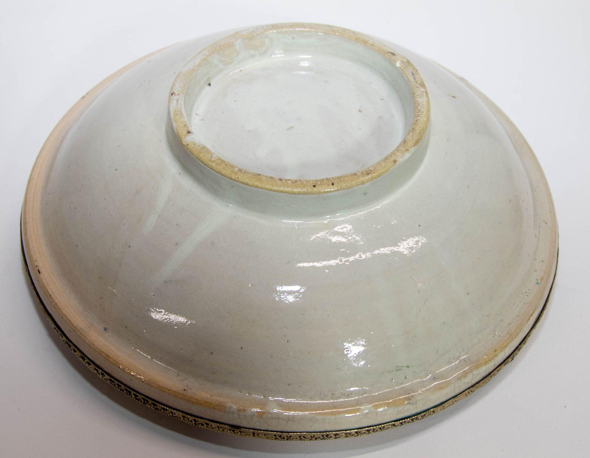 Moroccan Ceramic Bowl from Fez Antique from 1940's 3