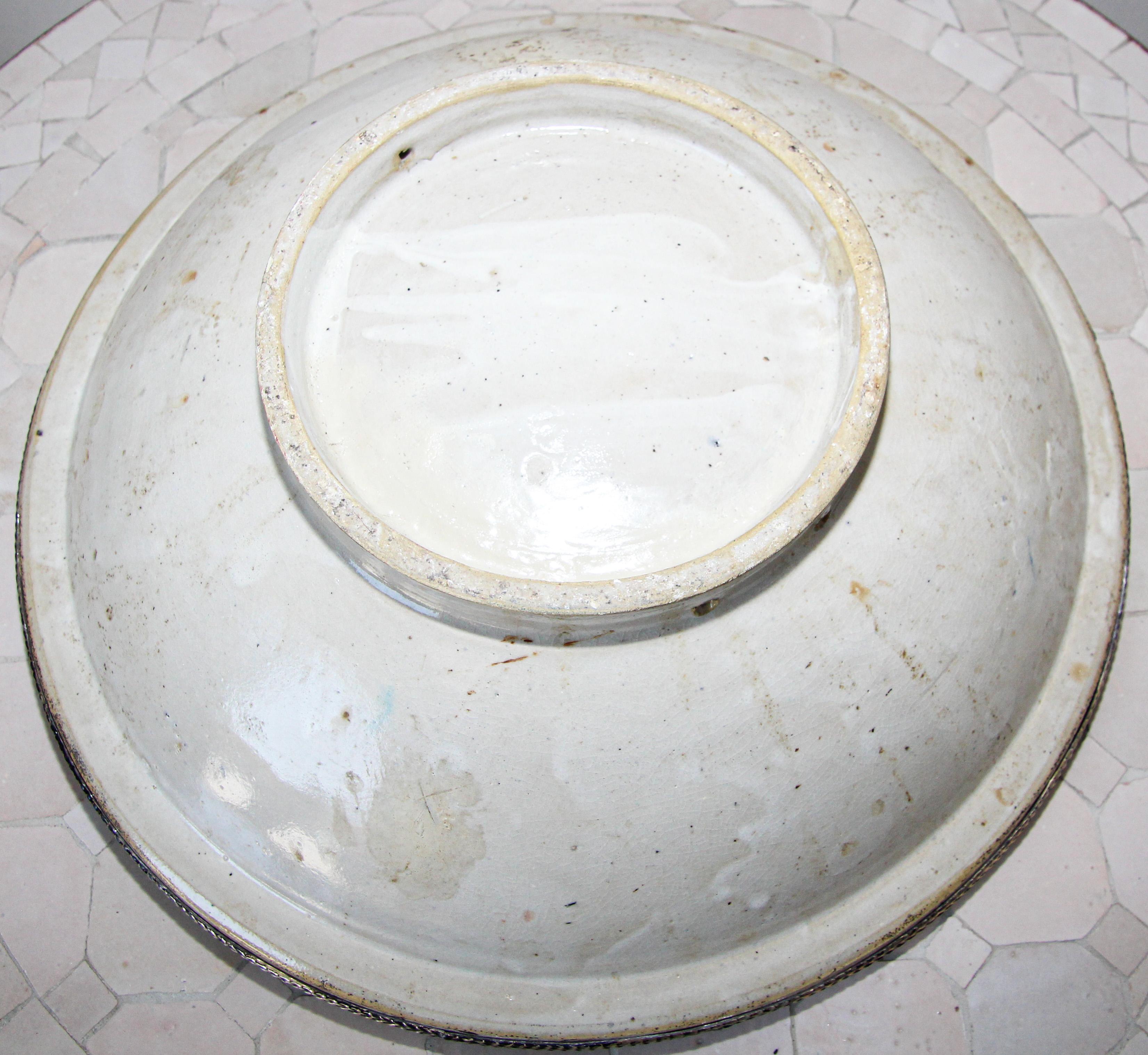 Bol en céramique marocaine avec couvercle Tajine de Fez Polychrome en vente 4