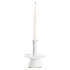 Moroccan Ceramic Reese Candlestick - White