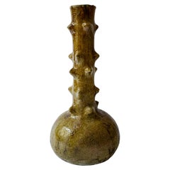 Vase en céramique verte marocaine en forme de cactus ou base de lampe de bureau