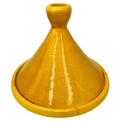 Marokkanische gelbe Tagine-Servierschale aus Keramik, handgefertigt in Marrakesch
