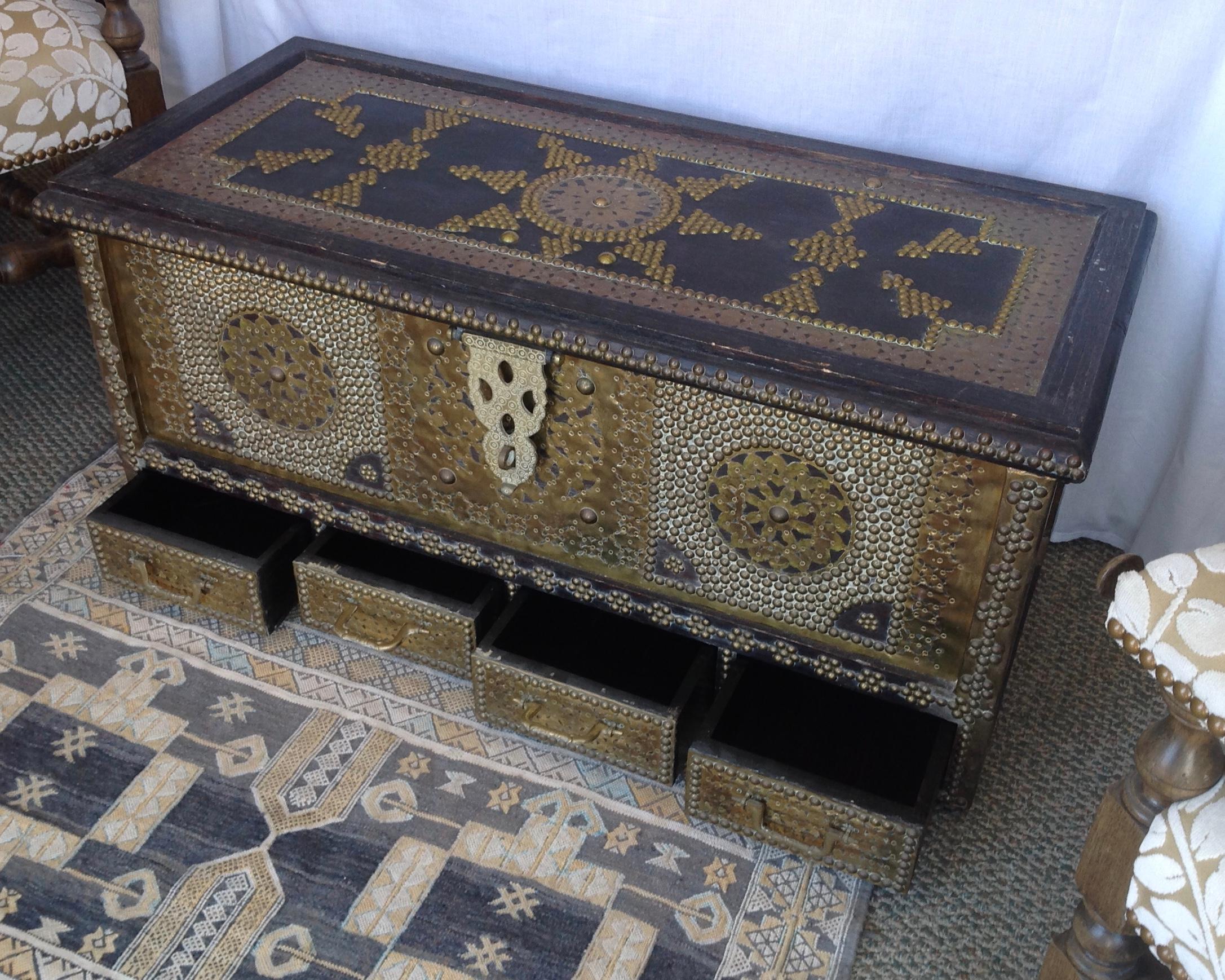 Moroccan Chest / Coffee Table In Good Condition In West Palm Beach, FL