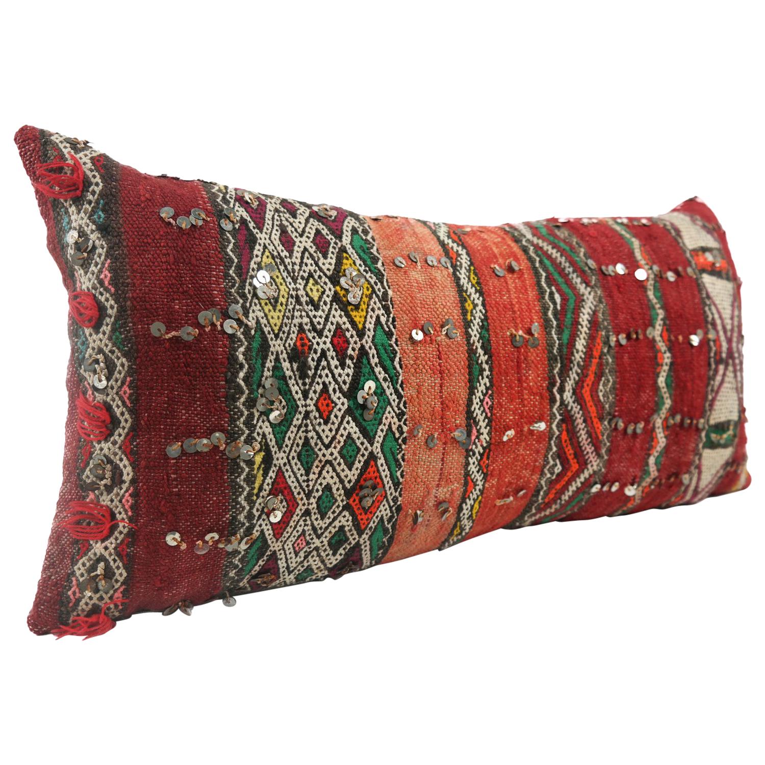 Moroccan Chic Kilim Pillow Extra Large Lumbar Morocco Cushion