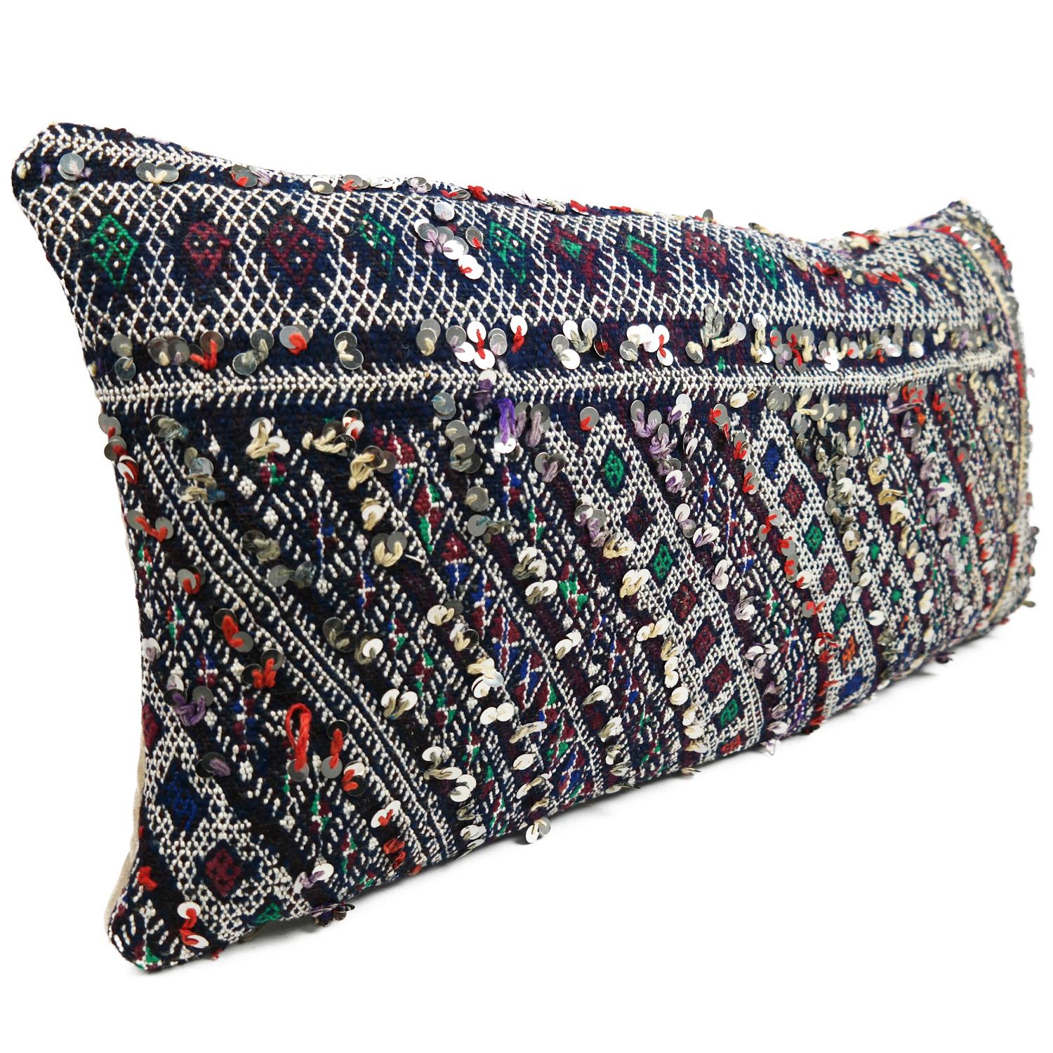 Moroccan Chic Kilim Pillow XL  Lumbar For Sale