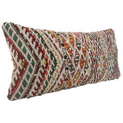 Vintage Moroccan Chic Kilim Pillow XL Lumbar Morocco Cushion