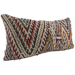 Vintage Moroccan Chic Kilim Pillow XL Lumbar Morocco Cushion