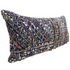 Vintage Moroccan Chic Kilim Pillow XL Lumbar Morocco Cushion