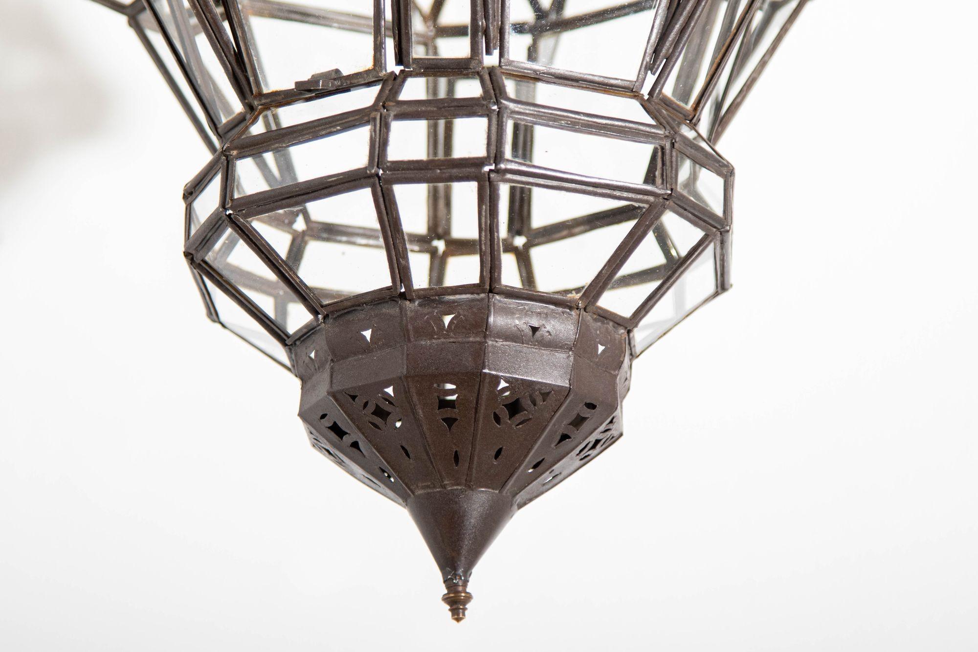 Farol Marroquí de Cristal Transparente de Estilo Morisco en venta 4