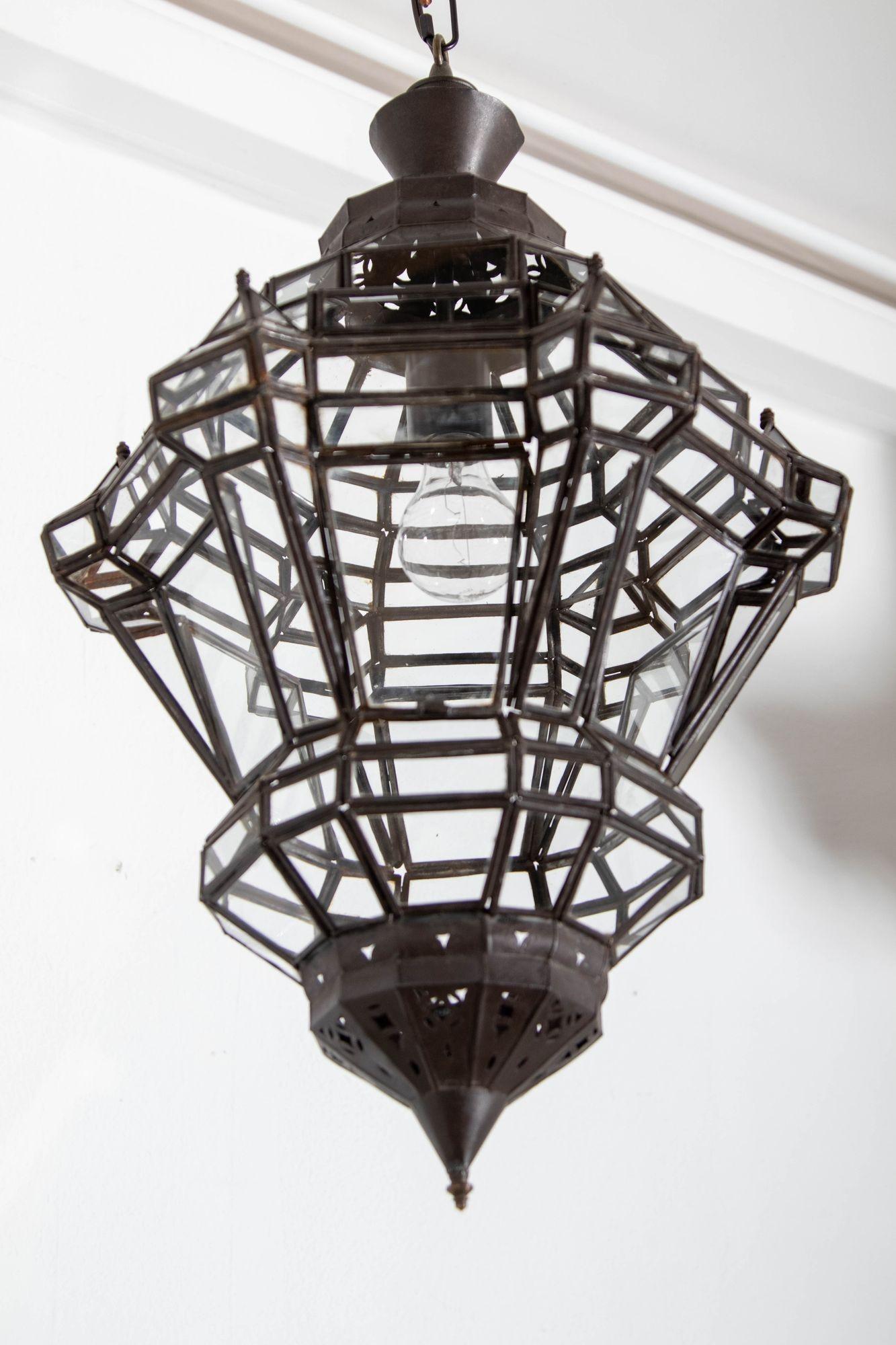 Farol Marroquí de Cristal Transparente de Estilo Morisco en venta 5