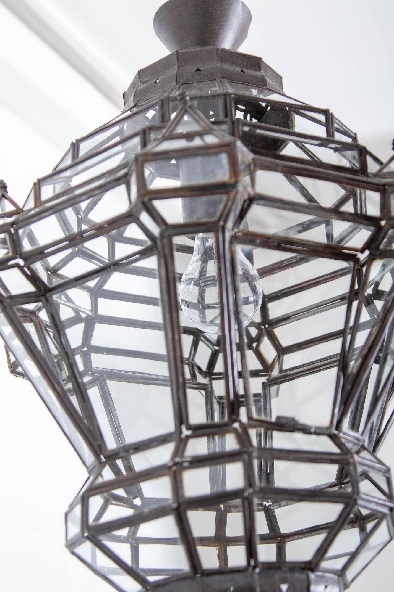 Farol Marroquí de Cristal Transparente de Estilo Morisco en venta 6
