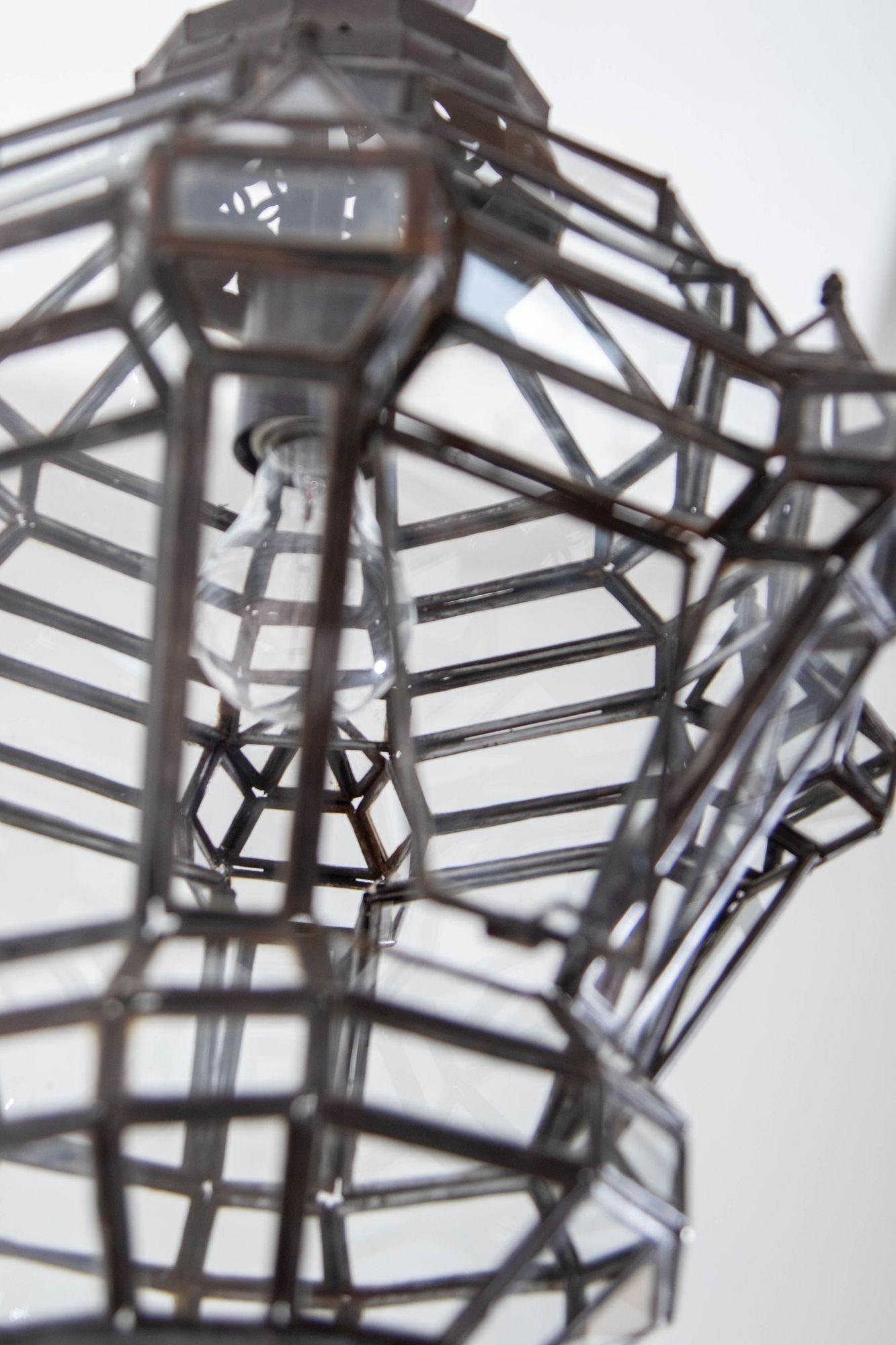 Farol Marroquí de Cristal Transparente de Estilo Morisco en venta 7