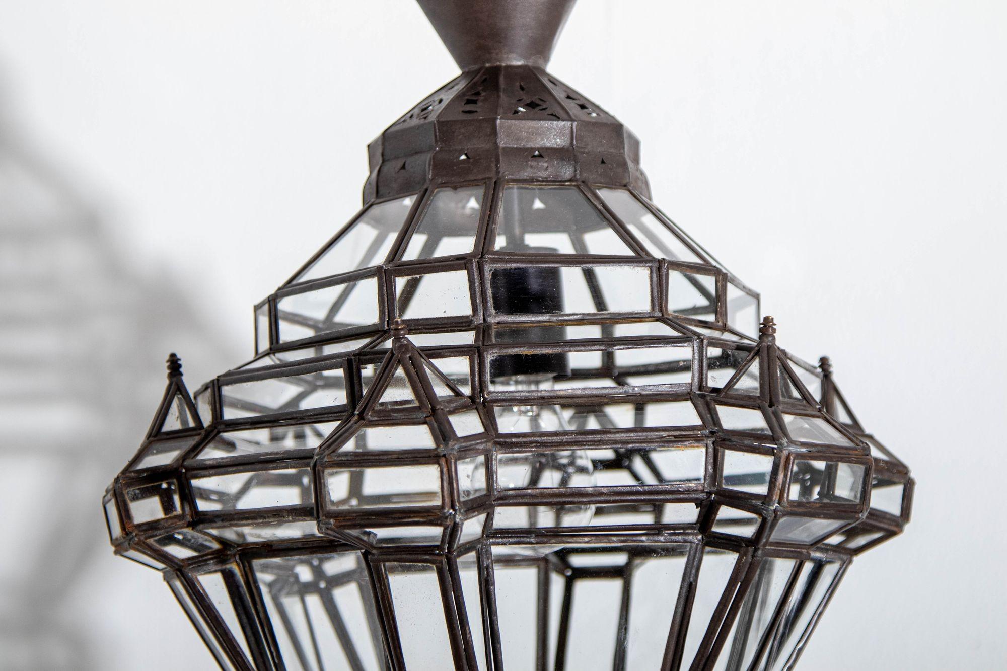 Farol Marroquí de Cristal Transparente de Estilo Morisco en venta 9