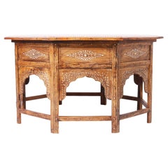 Moroccan Coffee Table with Bone Inlays
