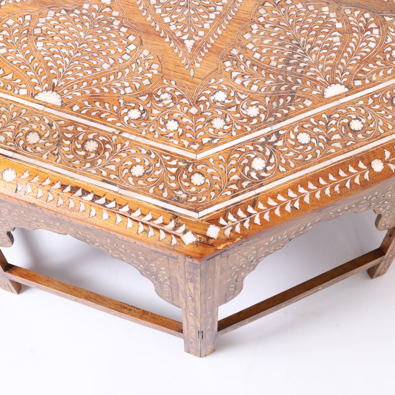 Moroccan Coffee Table with Bone Inlays 1