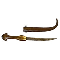 Moroccan Dagger Brass and Silver Decorative Collector Khoumya
