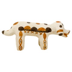 Moroccan Decorative Dog Sculpture Handbuilt and Handpainted by Potter Houda