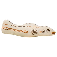 Moroccan Decorative Fish Sculpture Handbuilt and Handpainted by Potter Houda