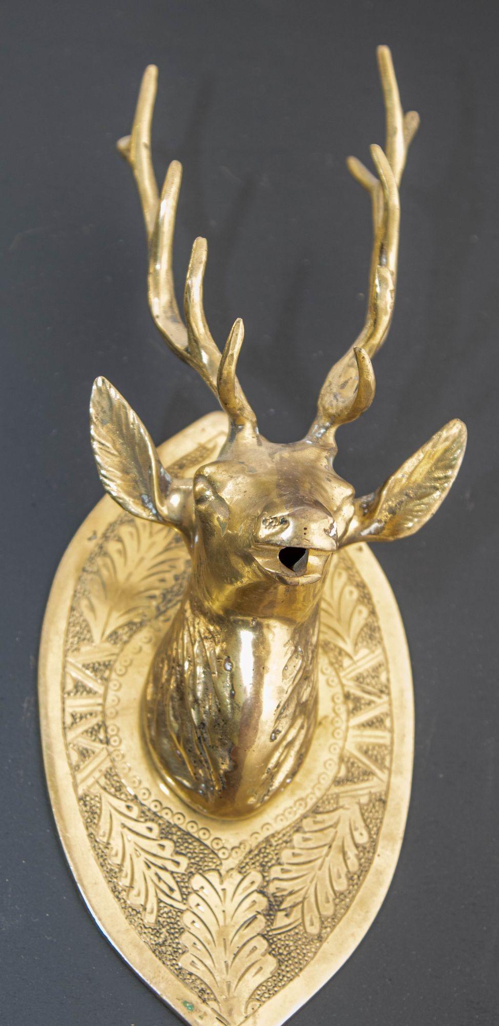 Cast Moroccan Deer Bust Brass Fountain Faucet For Sale