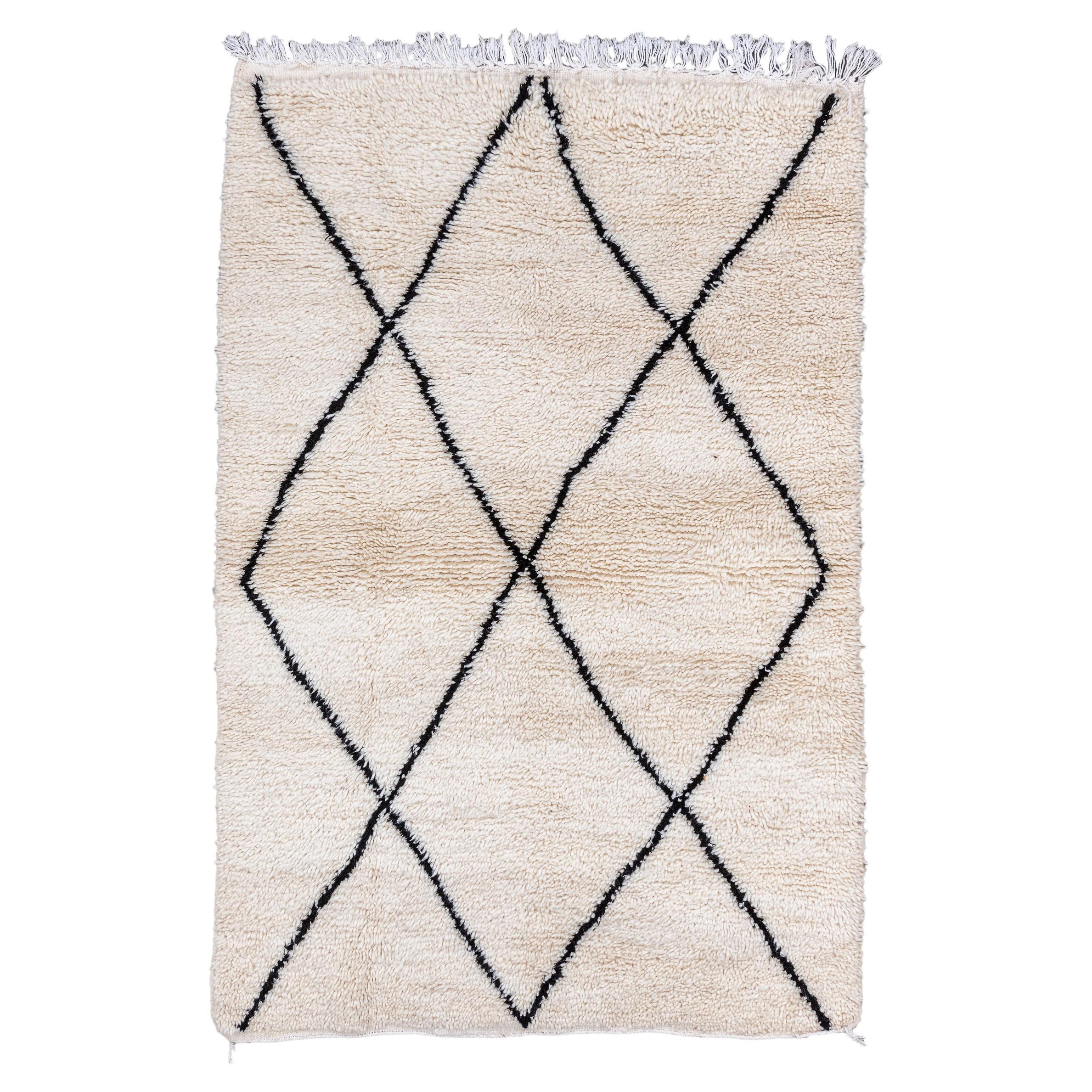 Grey Moroccan Diamonds Design Rug For Sale at 1stDibs