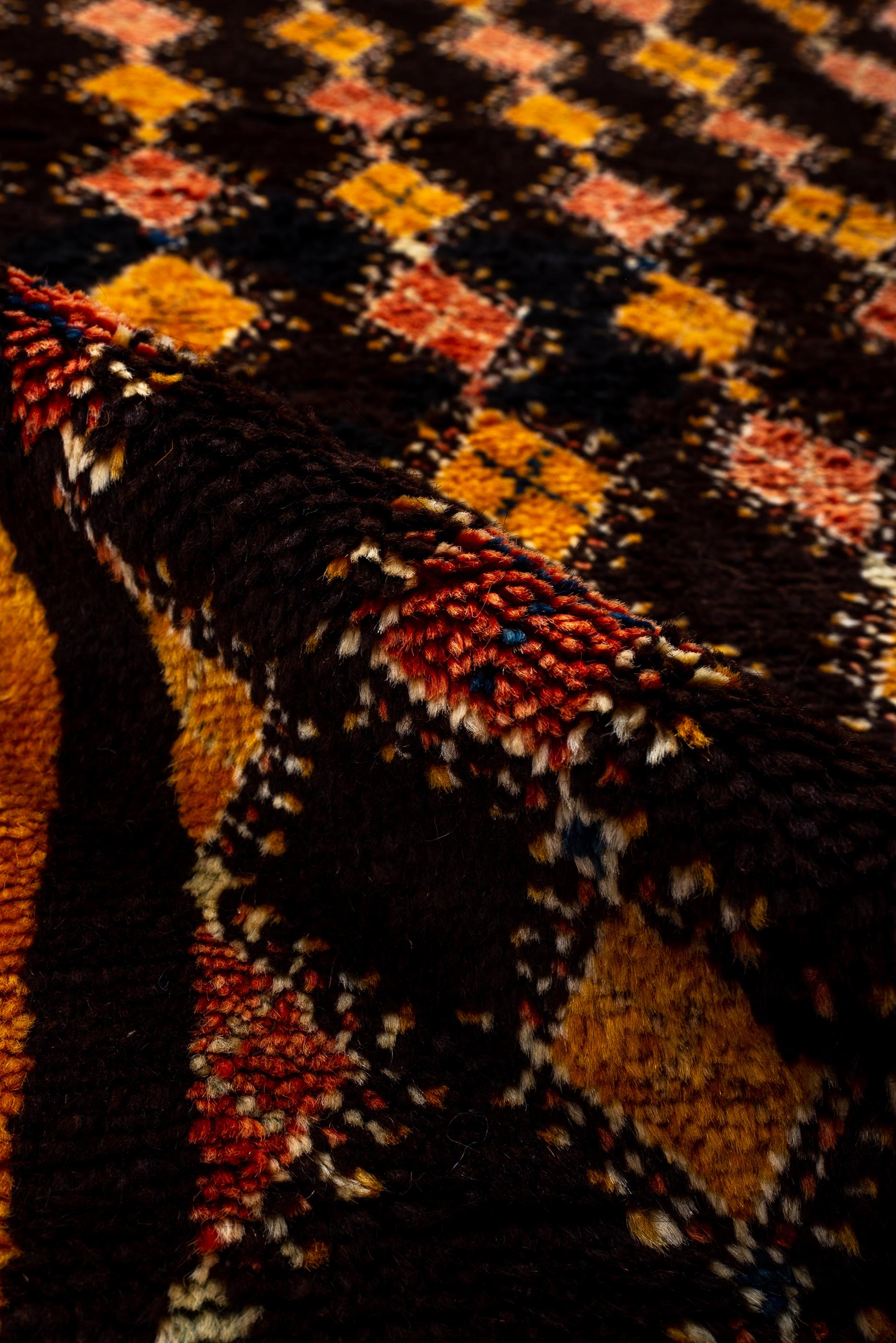 Wool Moroccan Design Rug Runner For Sale