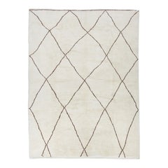 Alfombra de diseño marroquí. Lana natural. Alfombra Beni Ourain Tulu con diseño Atlas