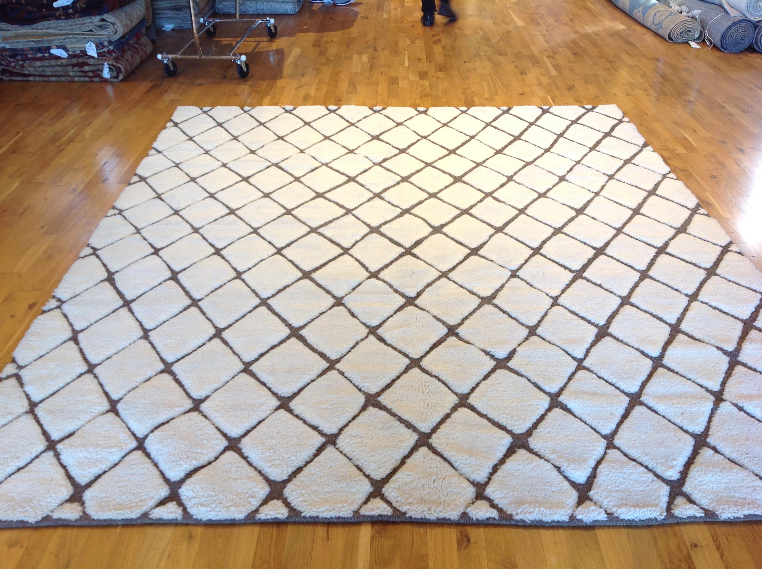 Hand-Knotted Moroccan Design Rug For Sale
