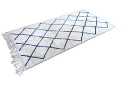 Moroccan Diamond Design Rug Abstract Berber Beige Contemporary Runner