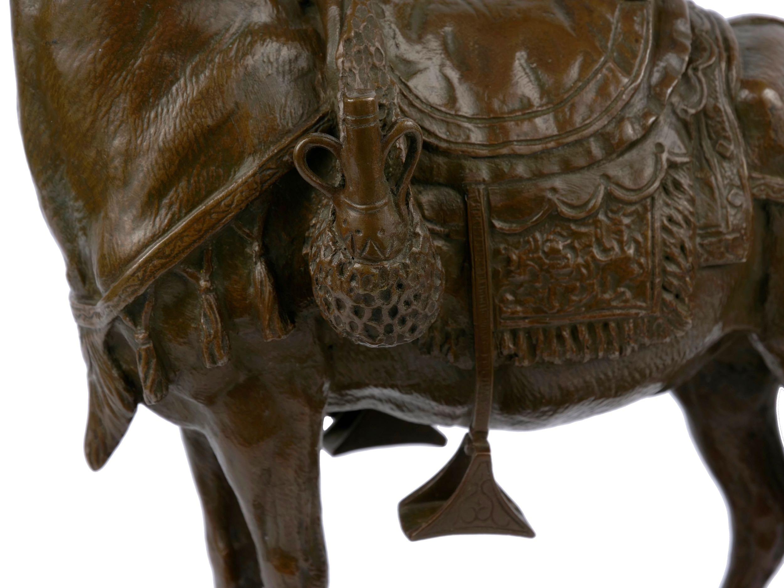 “Moroccan Donkey” French Bronze Sculpture by Jules Edmond Masson 4