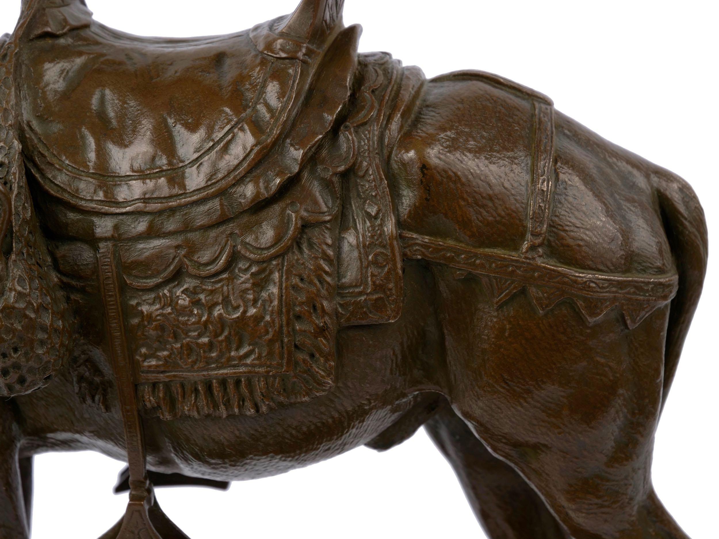 “Moroccan Donkey” French Bronze Sculpture by Jules Edmond Masson 5
