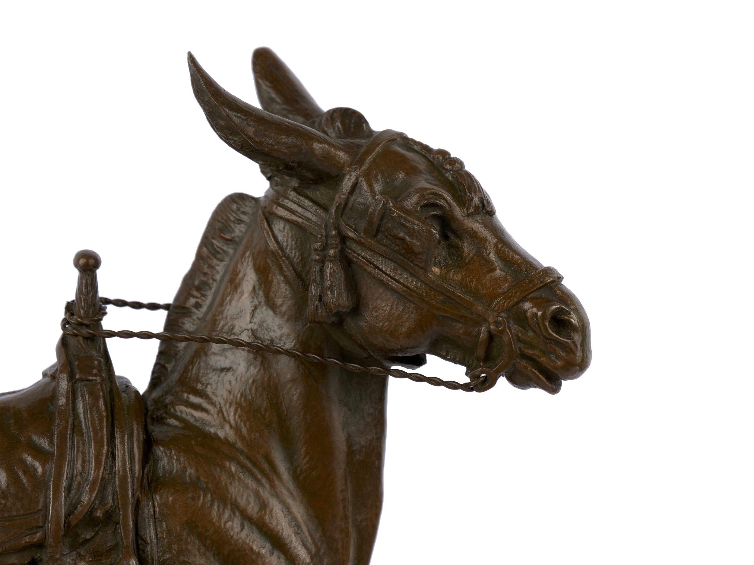 “Moroccan Donkey” French Bronze Sculpture by Jules Edmond Masson 6